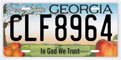 GA license plate CLF8964