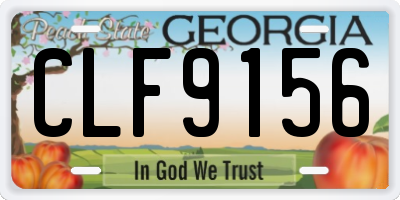 GA license plate CLF9156