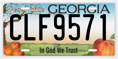 GA license plate CLF9571