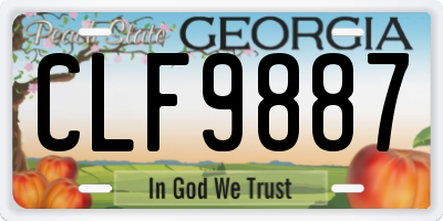 GA license plate CLF9887
