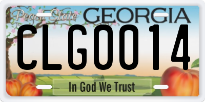 GA license plate CLG0014