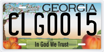 GA license plate CLG0015