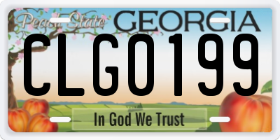 GA license plate CLG0199