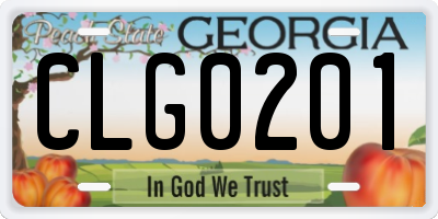 GA license plate CLG0201