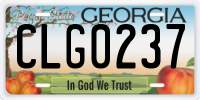 GA license plate CLG0237