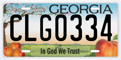 GA license plate CLG0334