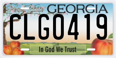 GA license plate CLG0419