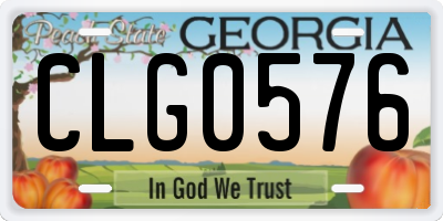 GA license plate CLG0576