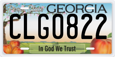GA license plate CLG0822