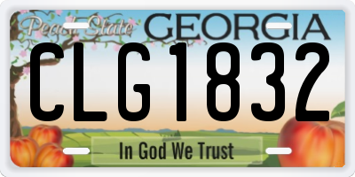 GA license plate CLG1832
