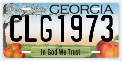 GA license plate CLG1973