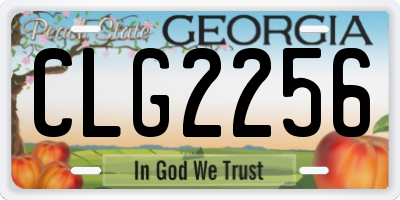 GA license plate CLG2256