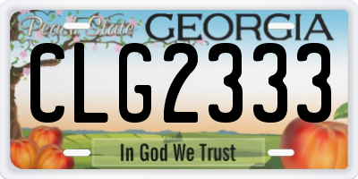GA license plate CLG2333