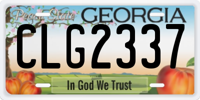 GA license plate CLG2337