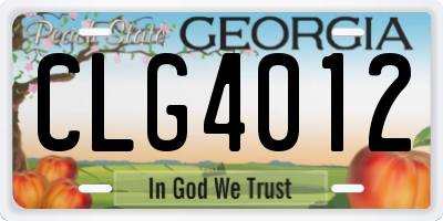 GA license plate CLG4012