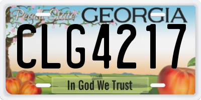 GA license plate CLG4217