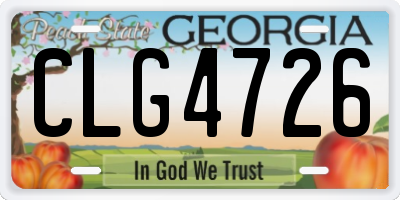 GA license plate CLG4726