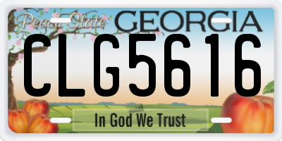 GA license plate CLG5616