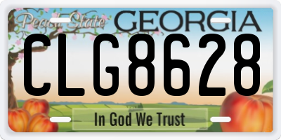 GA license plate CLG8628