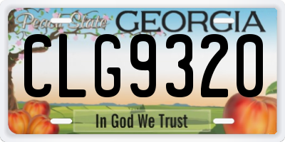 GA license plate CLG9320