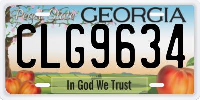 GA license plate CLG9634