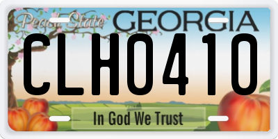 GA license plate CLH0410
