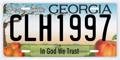 GA license plate CLH1997