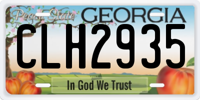 GA license plate CLH2935