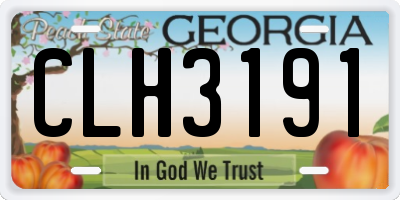 GA license plate CLH3191