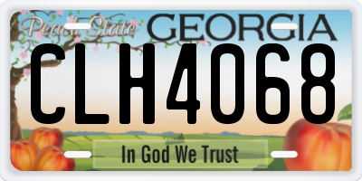 GA license plate CLH4068