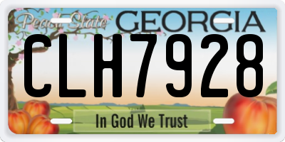 GA license plate CLH7928