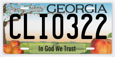 GA license plate CLI0322