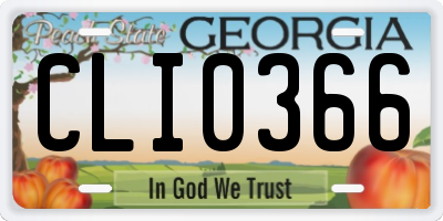 GA license plate CLI0366