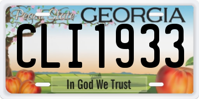 GA license plate CLI1933