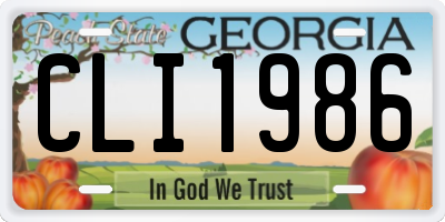 GA license plate CLI1986