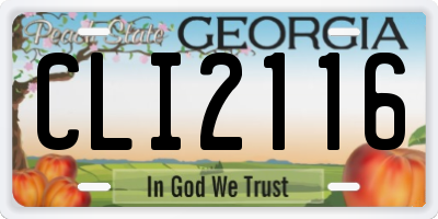 GA license plate CLI2116