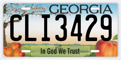 GA license plate CLI3429