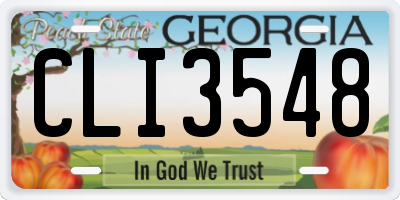 GA license plate CLI3548