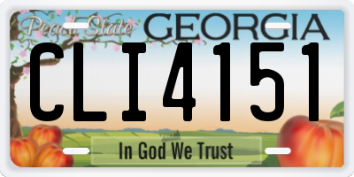 GA license plate CLI4151