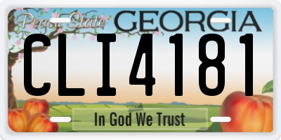 GA license plate CLI4181