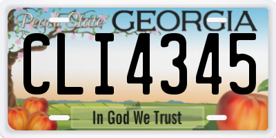 GA license plate CLI4345