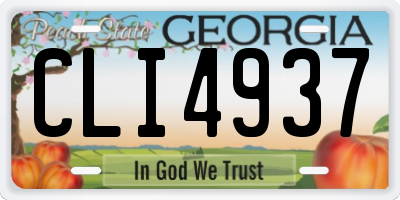 GA license plate CLI4937