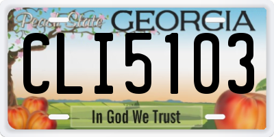 GA license plate CLI5103