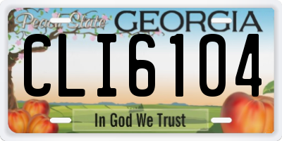 GA license plate CLI6104