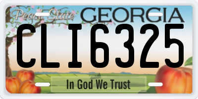 GA license plate CLI6325