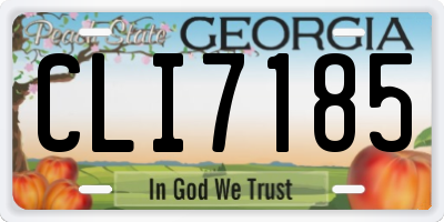 GA license plate CLI7185