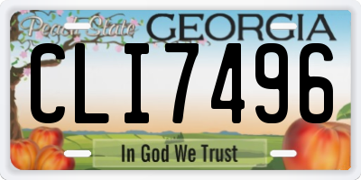 GA license plate CLI7496