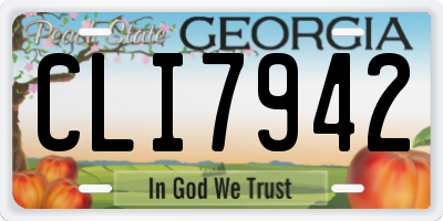GA license plate CLI7942