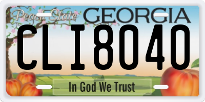 GA license plate CLI8040