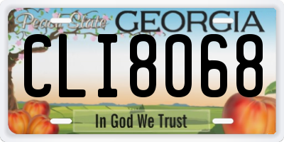 GA license plate CLI8068